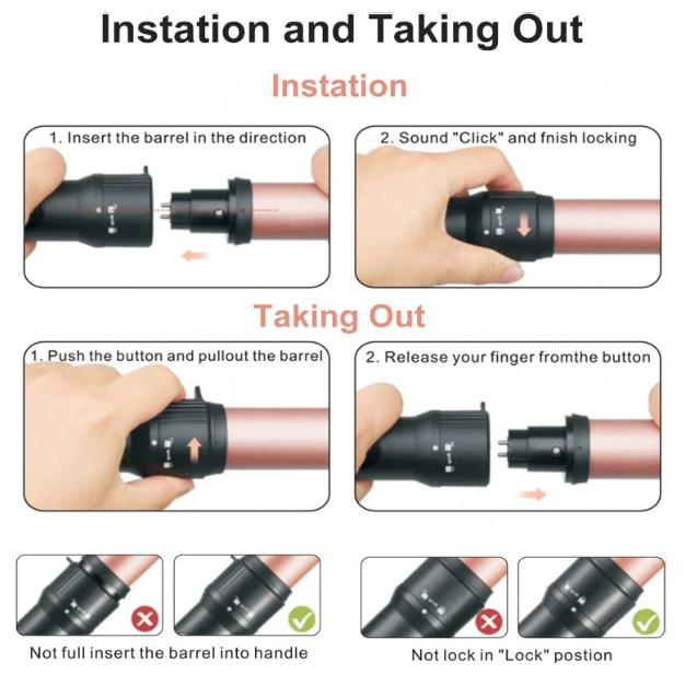 Rizador con 3 Tubos Intercambiables